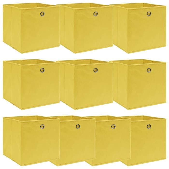 Boîtes de rangement - MOTHINESSTO - LY4888 - Jaune - Tissu intissé - 32x32x32 cm (10 pcs)