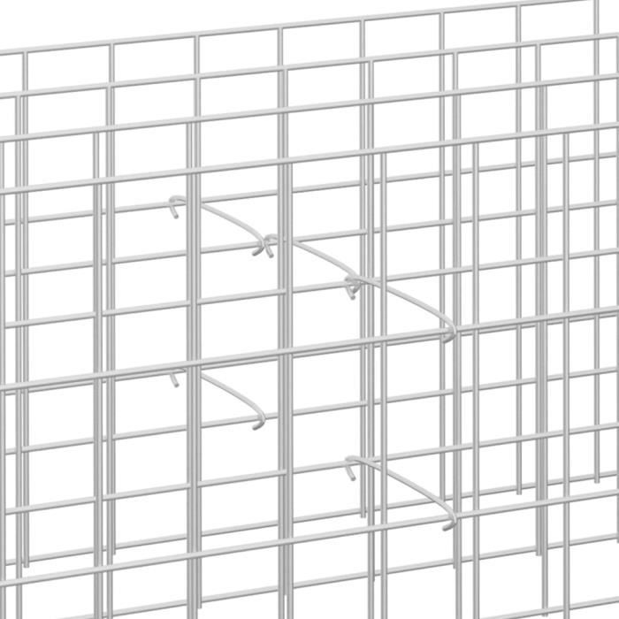 Gecheer Paniers à Gabions Arqués 12 Pièce 300x50x80/100 Cm Fer Galvanisé, Mur à Gabion Clôture En Maille Pour Jardin, Terrasse, Extérieur Décorative