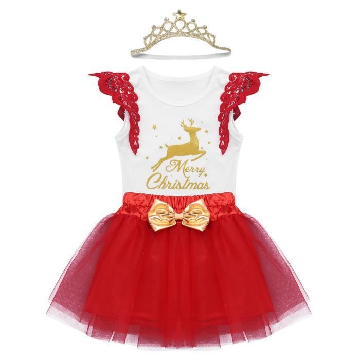 Noel Ensemble De Vetements Bebe Fille Tutu Jupe Barboteuse Bandeau Christmas Set 3 18 Mois Blanc Blanc Blanc Cdiscount Pret A Porter