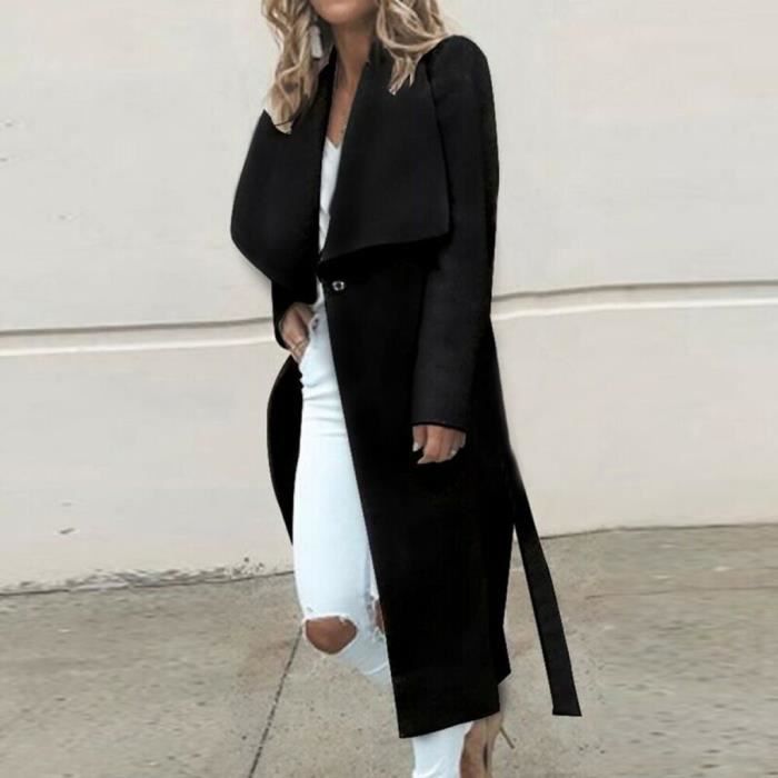 Blazer Femme Vintage En Laine Mélangée - Manteau Long Boutonné Élégant Pour Bureau Ou Soirée