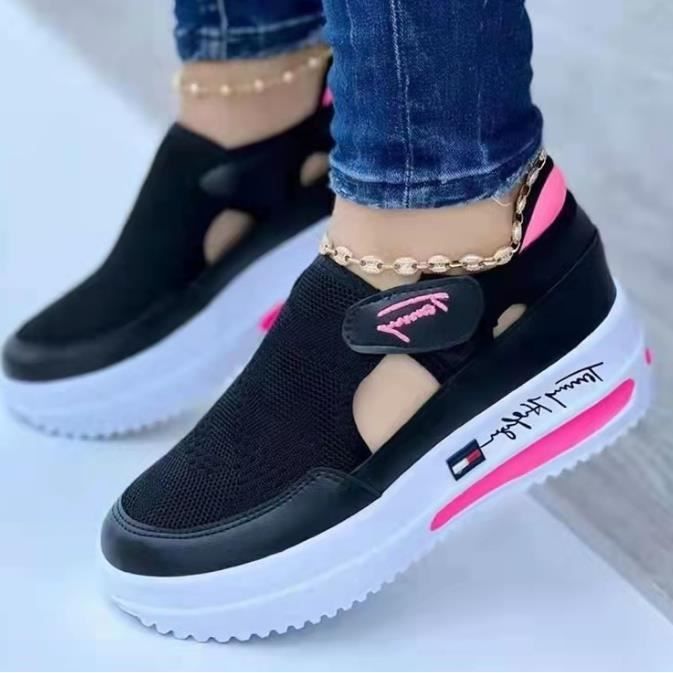 Baskets pour femmes - Baskets grande taille plateforme mode - Noir Noir - Cdiscount Chaussures