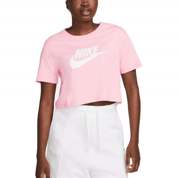 Tee shirt store nike rose femme