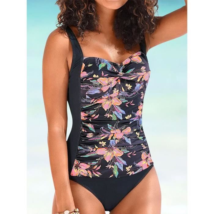 Maillot De Bain Une Pièce Sans Bretelles SHEKINI - Avec Jupe Et Contrôle Du Ventre, Pour Plage, Piscine, Vacances