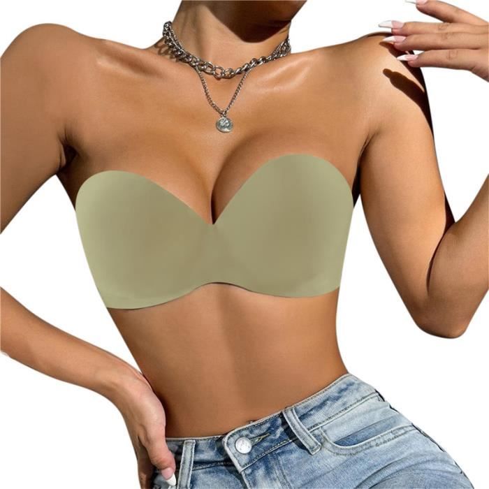 Soutien-gorge Bandeau Sans Armatures Noir - Prêt-à-Porter