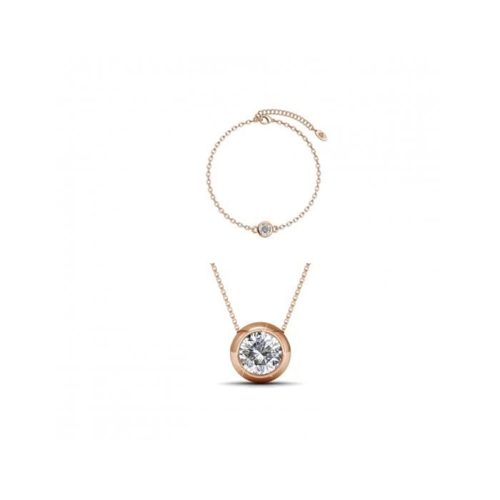 Collier astro Soleil plaqué or rose - Aismée