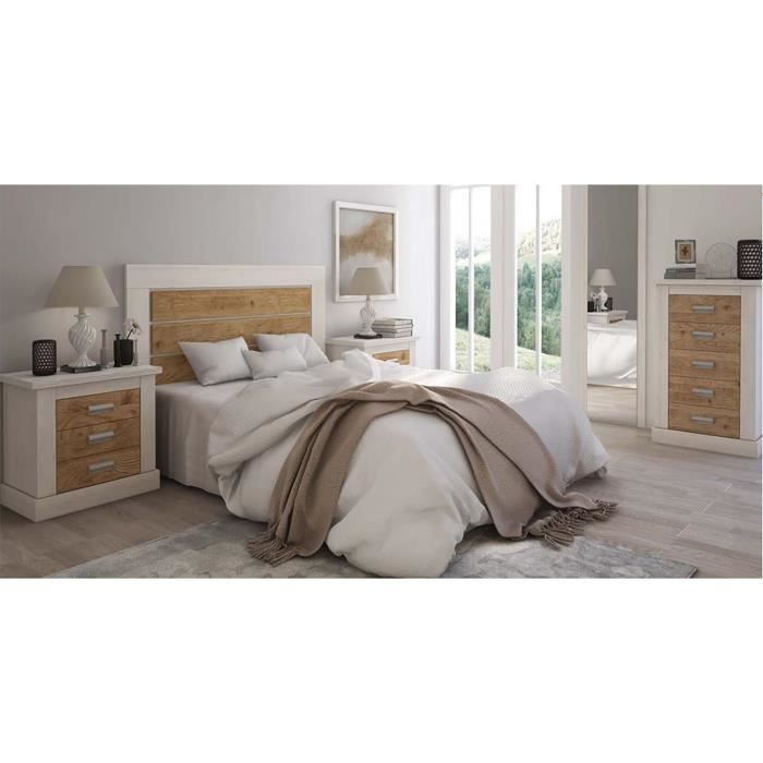 Lit 140x190 cm avec sommier inclus en tissu Monet