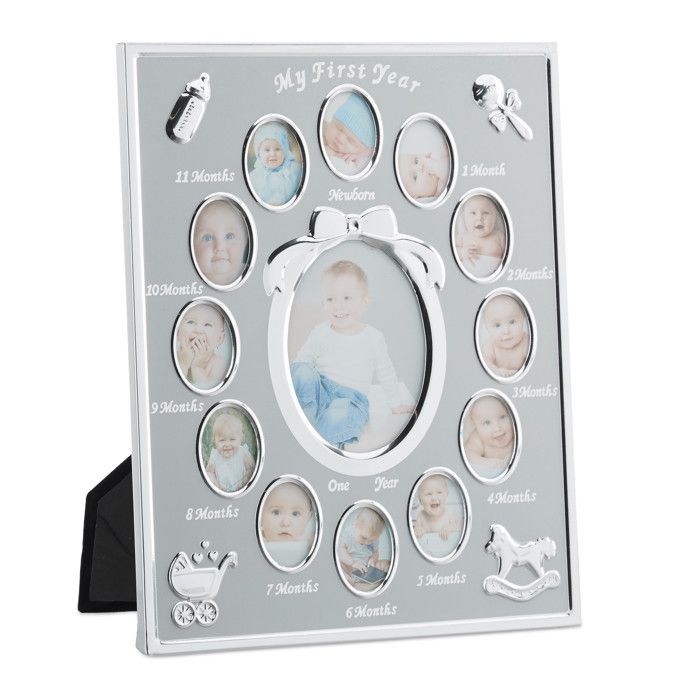 Relaxdays Cadre Pour Photos Bebe An 1 Cadre Photo Bebe Par Mois En Alu 12 Mois 29 X 24 Cm Collage Pour Exposer Couleur Cdiscount Maison