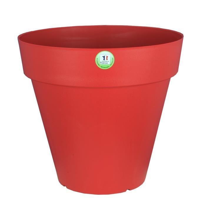 Pot de fleurs - RIVIERA - Soleilla Rond - Ø 392 x 358 cm - 25L - Rouge