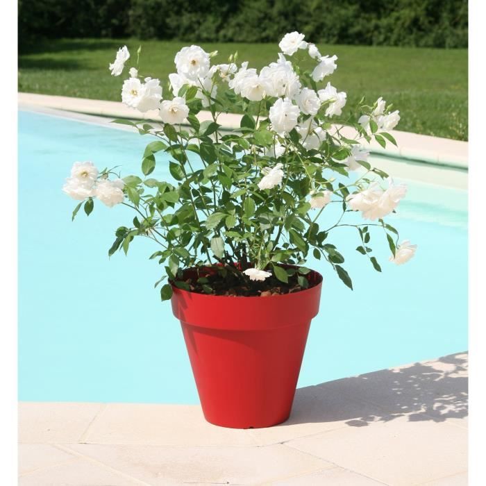 RIVIERA Pot de fleurs Soleilla - Rond - Ø 60 x 53,6 cm - Rouge - Cdiscount  Jardin
