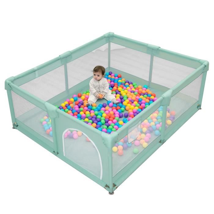 Sinbide Parc Bebe Parc De Jeux 180x0x66cm Lavable Adapte Avec 50 Ballons Oceanique A L Interieur Et A L Exterieur Vert Cdiscount Puericulture Eveil Bebe