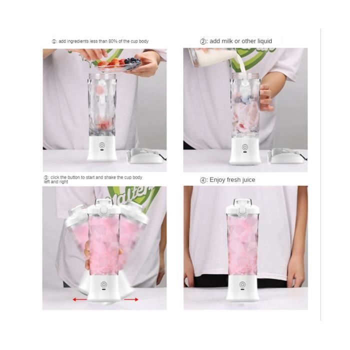Portable Mixeur,Usb Mixer Électrique Presse-Agrumes Machine Smoothie