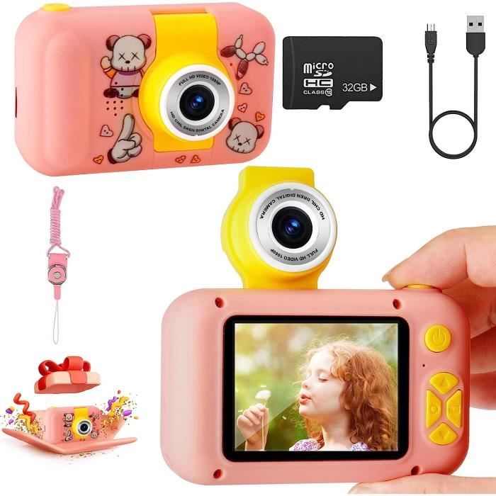 Appareil Photo Instantané pour Enfants, Appareil Photo Numérique 1080P pour Enfants avec Carte SD 32GB et Papier d'impression, Anniversaire Noël Cadeau pour Filles Garçons 3-12 Ans