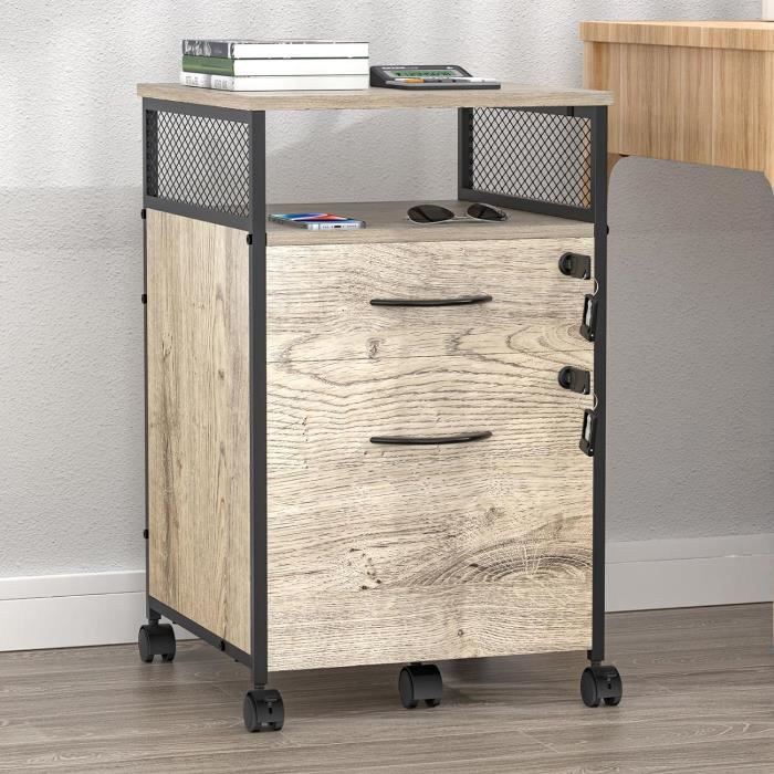 Table De Chevet Blanche Avec Prise USB - Meuble Rangement 3 Tiroirs 40x50x176cm, Design Moderne