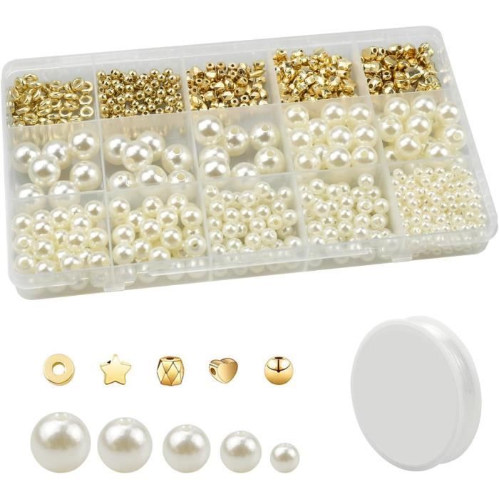 Uxcell Lot De 1 000 Perles Rondes à Sertir De 3 Mm Pour La Fabrication De Bracelets Et De Bijoux, Ton Doré