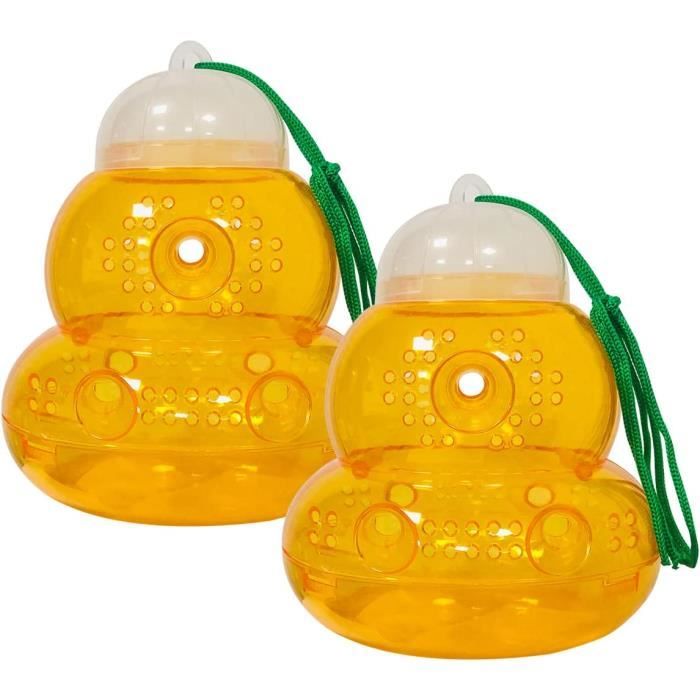 Piège à Guêpes Et Frelons Réutilisable (lot De 2) - Sans Produits Chimiques - Pour Jardin, Balcon, Camping - Efficace Contre Frelons Asiatiques