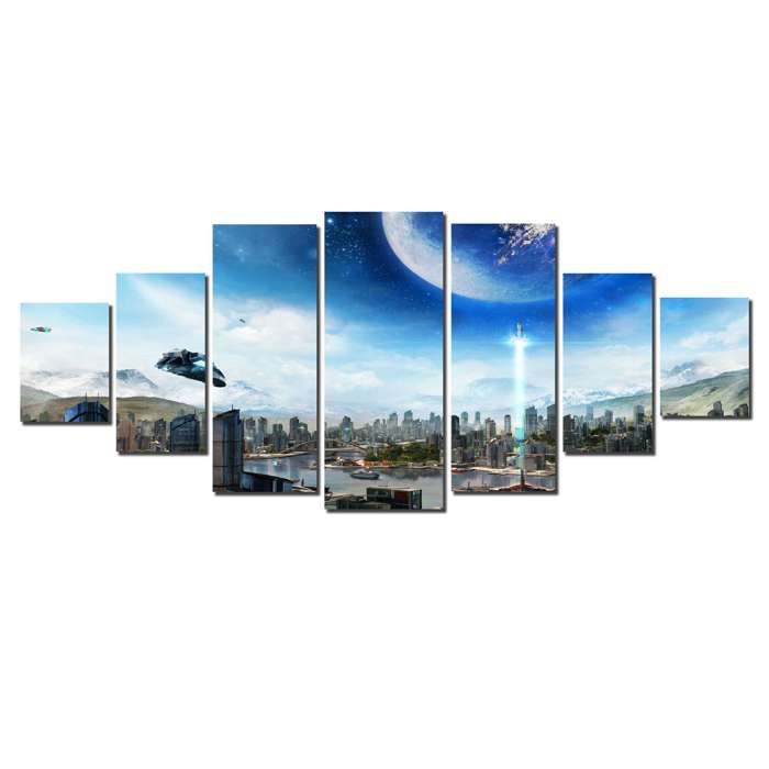 Startonight Tableau Lumineux Avion B-17G – Toile XXL 7 Pièces 100x240 Cm, Brillance 8h Dans Le Noir