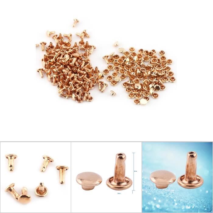 RIVET,10x6mm-Silver--Rivets à Double Capuchon En Métal, Clou Rond Pour La Réparation De