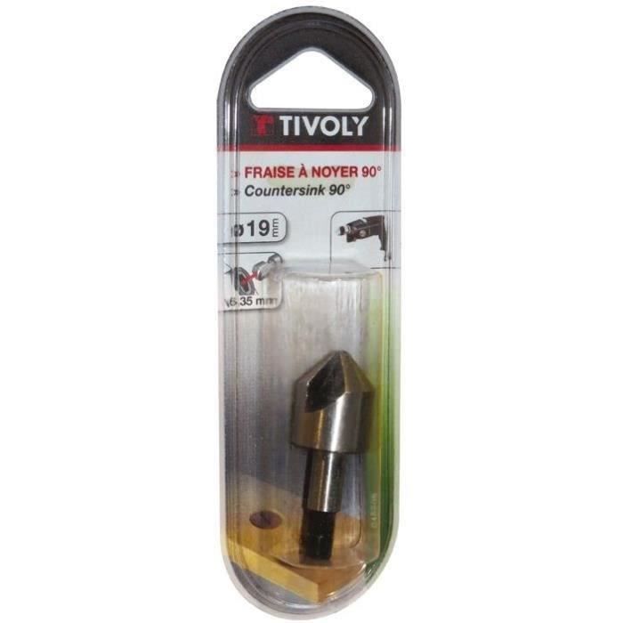 Fraise conique pour logement des tête de vis - D: 19 mm