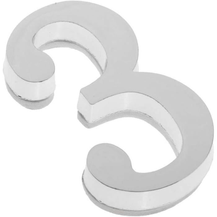 Chiffre Adhésif 3D 4,72 Pouces – Pour Boîte Aux Lettres, Maison, Numéro 1 – Uxcell