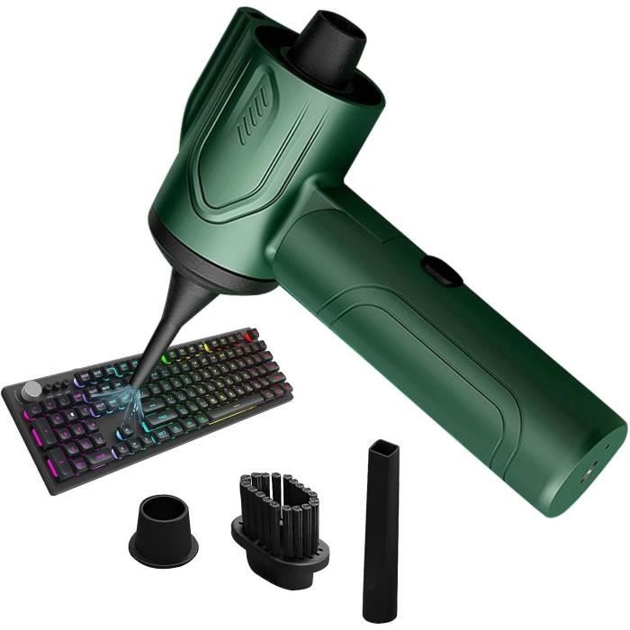 Souffleur à Poussière Sans Fil 130 000 Tr/min - 4 Vitesses Réglables - Batterie 4000 MAh - Pour Nettoyage PC, Clavier, Voiture