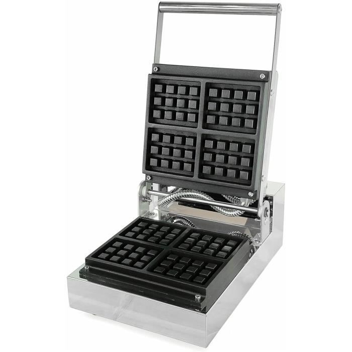 Gaufrier Professionnel 8 Pièces, 180° Rotatif, 1500W, Pour Cafétéria (110V Ou 220V)