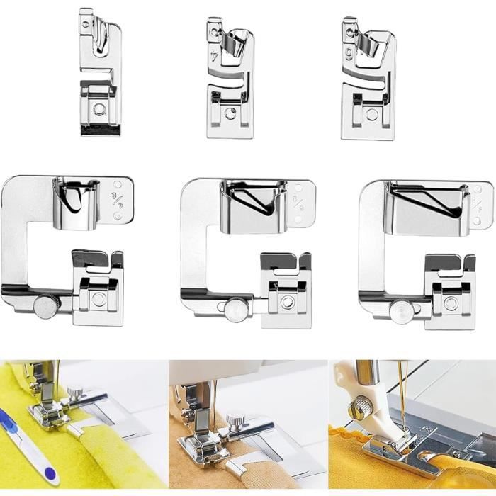 Pied à Ourlet Roulé Pour Machine à Coudre LiDL - Compatible Snap-On 6mm