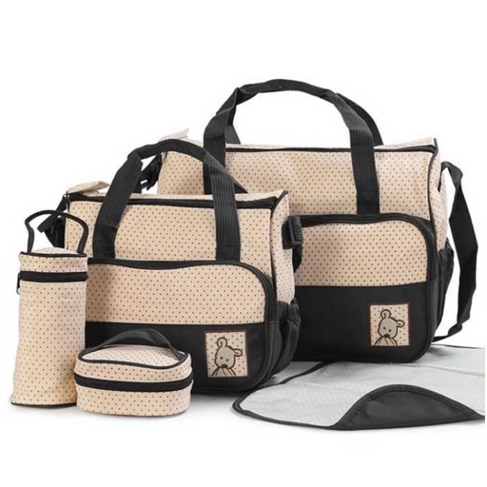 Sac à Main Langer Bébé Maman - VBIGER - Noir - Bandoulière - Microfibre