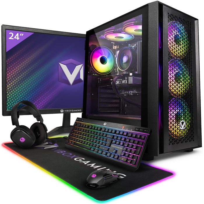 Vibox V-68 Gaming PC Complet • 23-inch scherm • AMD Ryzen 5 5500 4,2 GHz • Nvidia RTX 3050 6GB • 16GB RAM • 500GB SSD • Windows 11 • WiFi