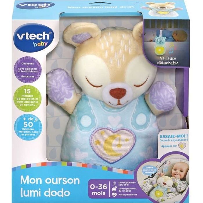 Veilleuse musicale peluche Petit Ourson Bleu - Made in Bébé