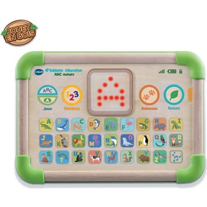 vtech - play green - tablette éducative abc nature - jouet bois fsc®