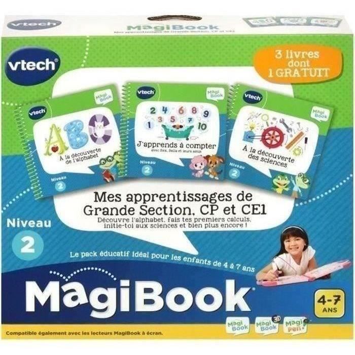 Livre Interactif Magibook - VTECH - Mes Apprentissages de Grande Section, CP et CE1 - Pack de 3 livr