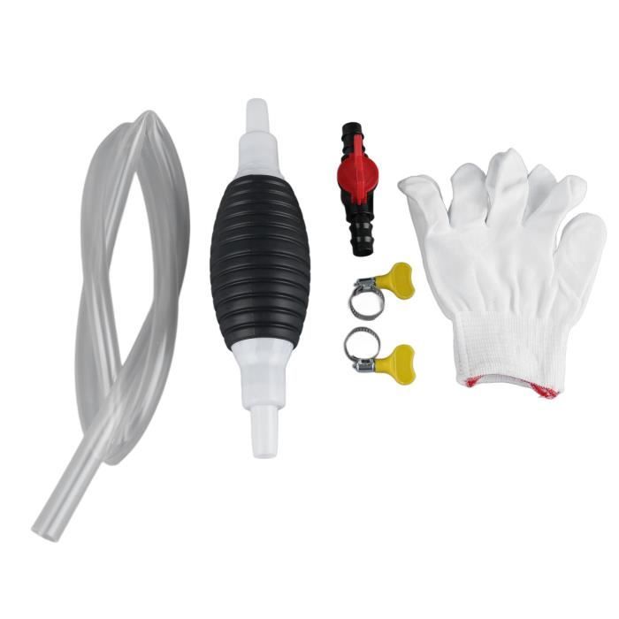 Relaxdays Pompe à Vidange Manuel Tuyau 187 Cm - Transfert Huile, Eau Et Liquides Sans Électricité