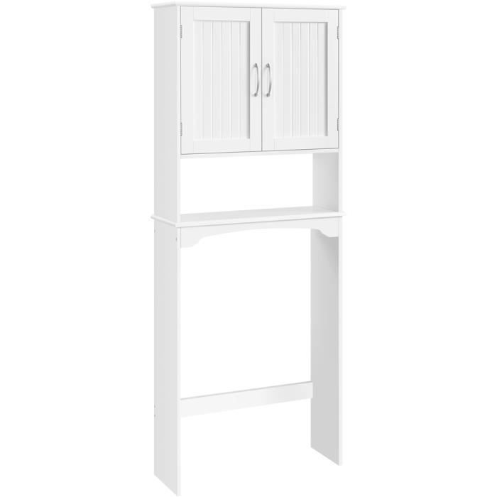 Yaheetech Meuble WC Étagère Toilettes avec Portes Tablette Réglable Compartiment Meuble pour Machine à Laver Salle de Bain Blanc Yaheetech Meuble WC Étagère Toilettes avec Portes Tablette Réglable Compartiment Meuble pour Machine à Laver Salle de Bain Blanc