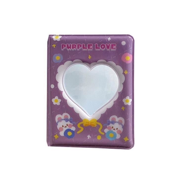 Lot De 2 Mini Albums Photo De 7,6 Cm - Mini Album Photo Kpop Love Heart Creux - Porte-cartes Photo Avec Pendentif, Porte-clés Et Autocollants, 40 Poches (style Mignon