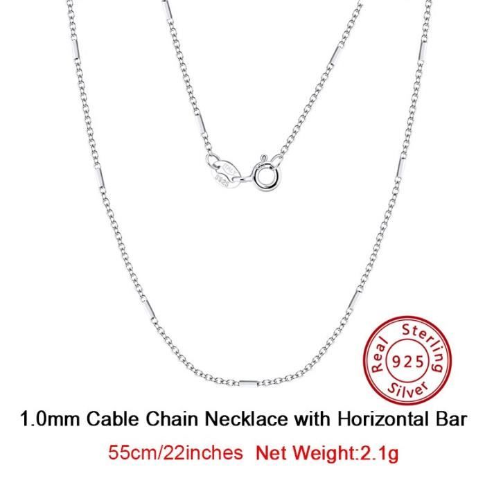 Chaîne Box En Argent Sterling 925 Italien - Homme/Femme - Longueur 16 à 30 Pouces