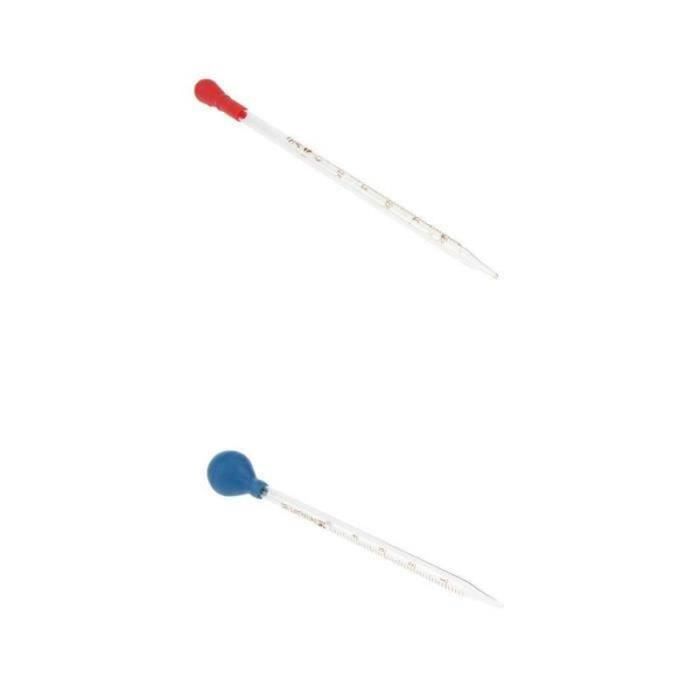 Lot De 2 Pièces : Verre Gradué 5mL Avec Pipette Et Bouchon Caoutchouc - Matériel De Laboratoire Neuf