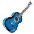 MAX SoloArt - Guitare classique adulte débutant - Bleu, cordes en nylon, tuner digital, sac de transport, médiators-1