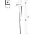 Support de poteau - Douille de fond - 71 x 71 mm - Longueur 750 mm - Galvanisé à chaud - Douille à enfoncer pour poteaux en bois car-1