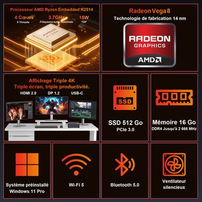 Mini PC AWOW AK10 Pro Win-11 Pro Gen12 - N100 Quad Core 3,40 GHz