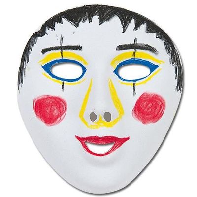 Papierdrachen Kit de bricolage pour enfants - Masques en papier à colorier - Mondes animaux - Kit créatif - Avec élastique - 8 pièces - Anniversaire d' enfant - À partir de 3 ans