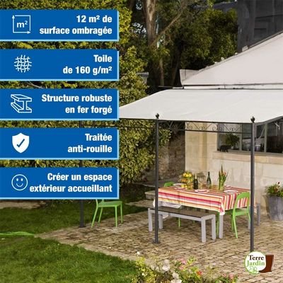 Pergola En Fer L400XPR280XH295 CM Très Solide Stable Offre