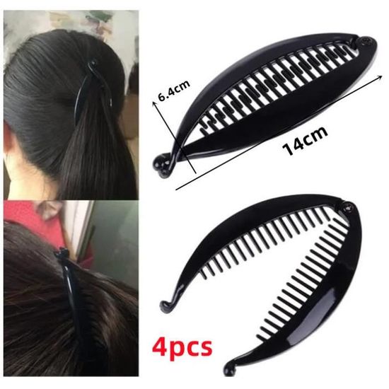 Pinces à Cheveux Avec Perles - Barrettes Banane Pour Queue De Cheval Ou Coiffure