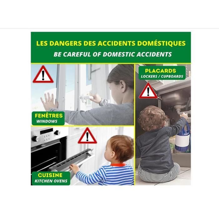 Securite Fenetre & Placard Enfant [x5 PIECES] + EBOOK OFFERT, Entrebailleur  tiroirs Sans Percer