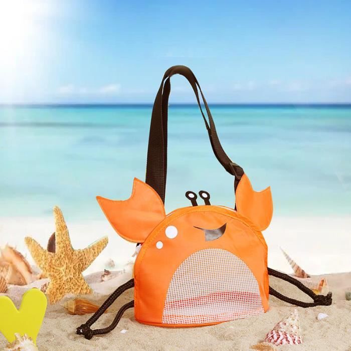 PAQUET - Sac en filet de plage pour enfants, Grand crabe, Sac à coque pour  enfants, Sac à dos de rangement ex