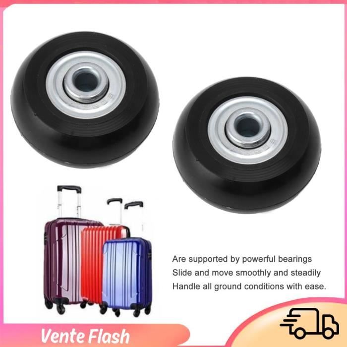 2 Roulettes De Remplacement Pour Valise - Taille L (A52) - Noires - Universelles