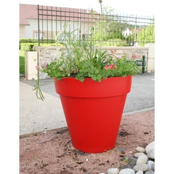 Grand Pot Fleur Plastique UrBNLIVING - Grand Pot De Fleurs En Plastique Noir Et Gris - Convient Pour La Décoration De La Maison Et Du Bureau - Disponible En 3 Modèles