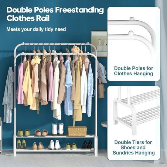 Portant à Vêtements Télescopique Penderie à Roulettes - Autres Biens D