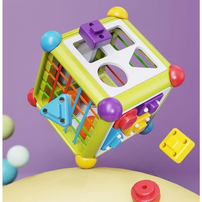 Wisplye Cube d'Activité Bébé Jouet Bebe 1 an, Jouets Éveil Montessori  Cadeau Enfant Garçon Fille 1 2 3 Ans, 8 en 1 Jeux Bebe en Bois avec  Labyrinthe