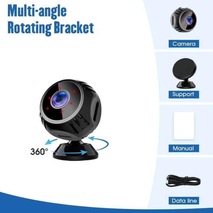 Caméra Espion WiFi 5G/2,4G Cachée En Réveil - 1080P HD, Vision Nocturne, Détection Mouvement