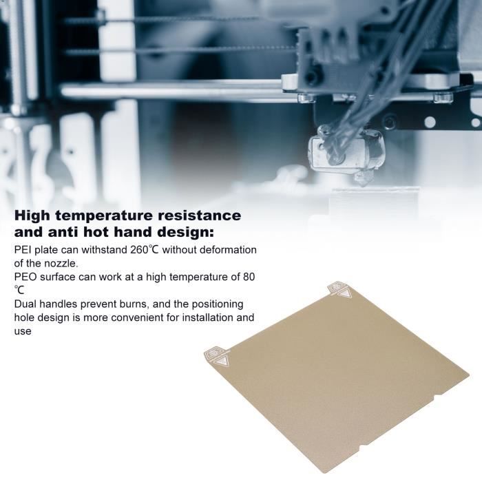 IdeaFormer PEI Texturé 310x310mm Double Face + Base Magnétique - Plateau Impression 3D CR-10 Artillery